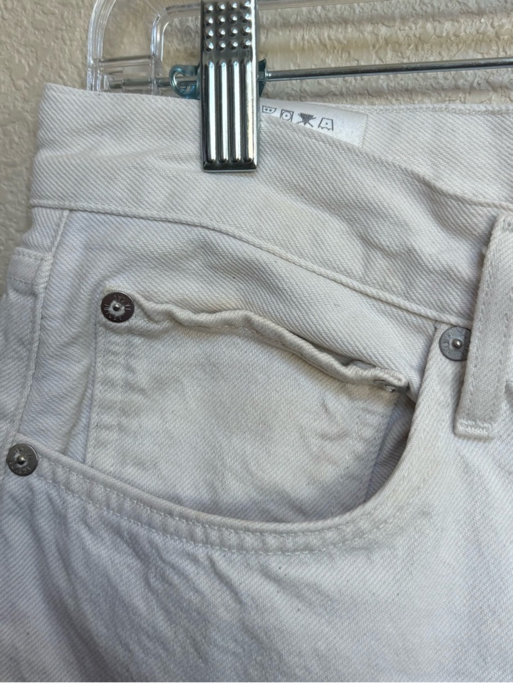 Agolde High Rise Straight Jeans in Off-White - Picture 6 of 10